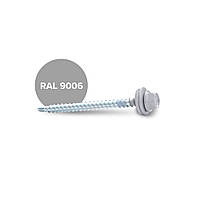 Саморіз (шуруп) покрівельний INFO-GLOBAL по дереву з гумовою шайбою EPDM 4,80х60 мм, RAL 9006