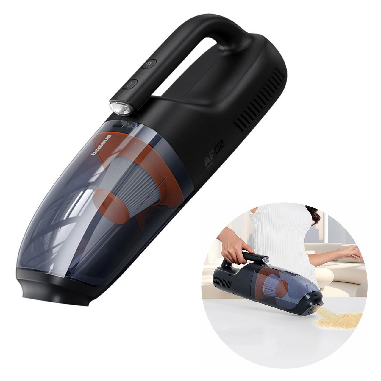 Автомобільний бездротовий пилосос Baseus AP02 Handy Vacuum Cleaner 160 Вт 10000 мА·год (C30459600121-00)