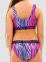 Дитячий підлітковий купальник зебра Fuba 1857 фіолетовий 34 36 38 40 42 розмір, фото 2