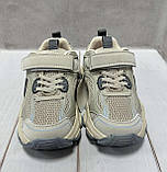 Тканинні модні дитячі кросівки Jong Golf сітка 35-37  бежеві, фото 2