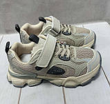 Тканинні модні дитячі кросівки Jong Golf сітка 35-37  бежеві, фото 3