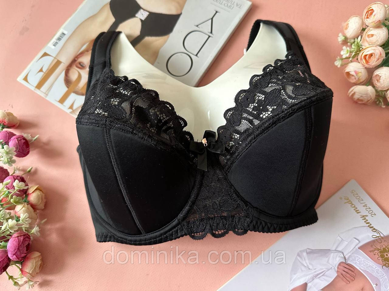 90H М'який бюстгальтер великого розміру на чашку H, мереживний ліфчик на 8 розмір чорний