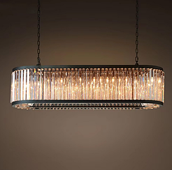 Люстра чорна видовжена з графітовими пластинами 120х30 см MJ 160L-1200 BK+GR