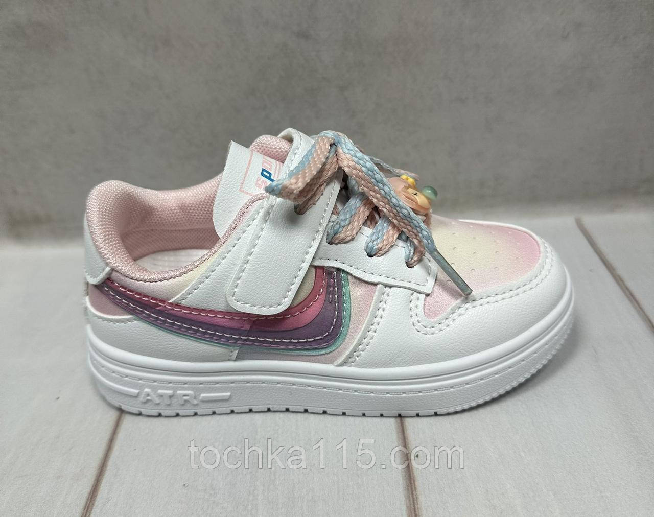 Весняні дитячі кросівки для дівчинки Tom.M 25-29 білий/рожевий