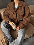 Тепла сорочка з обʼємного баранчика Тканина: Хутро Баранчик Розмір: S - L, фото 3