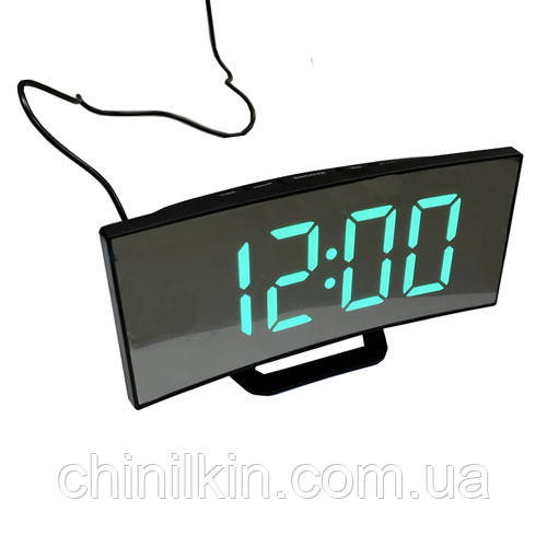 Годинник мережевий VST-899-4, зелені написи, USB, фото 1
