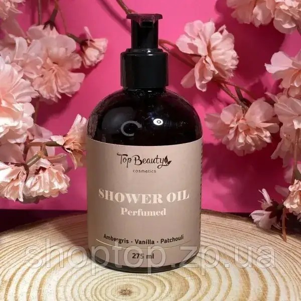 Парфумована олія для душу Top Beauty Shower Oil Rerfumed 275 мл Амбра-Ваніль-Пачули
