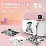 Фотоапарат миттєвого друку, дитячий 9372, рожевий, фото 4