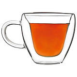 Набір скляних чашок із подвійними стінками (серце) Con Brio СВ-8908-2, 2шт, 80 мл, фото 5