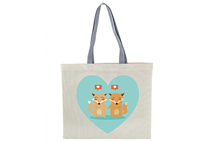 Друк на сумці-шопері 40*35см з сірими ручками (на одній стороні, принт 28*35см)