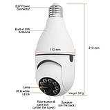 Камера відеоспостереження лампочка CAM L1 E27 WIFI IP 360/90 поворотна, фото 6