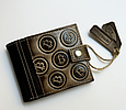 Портмоне універсальне "Біткоїн" з тисненням та відділенням для монет з натуральної шкіри ручна робота, фото 3