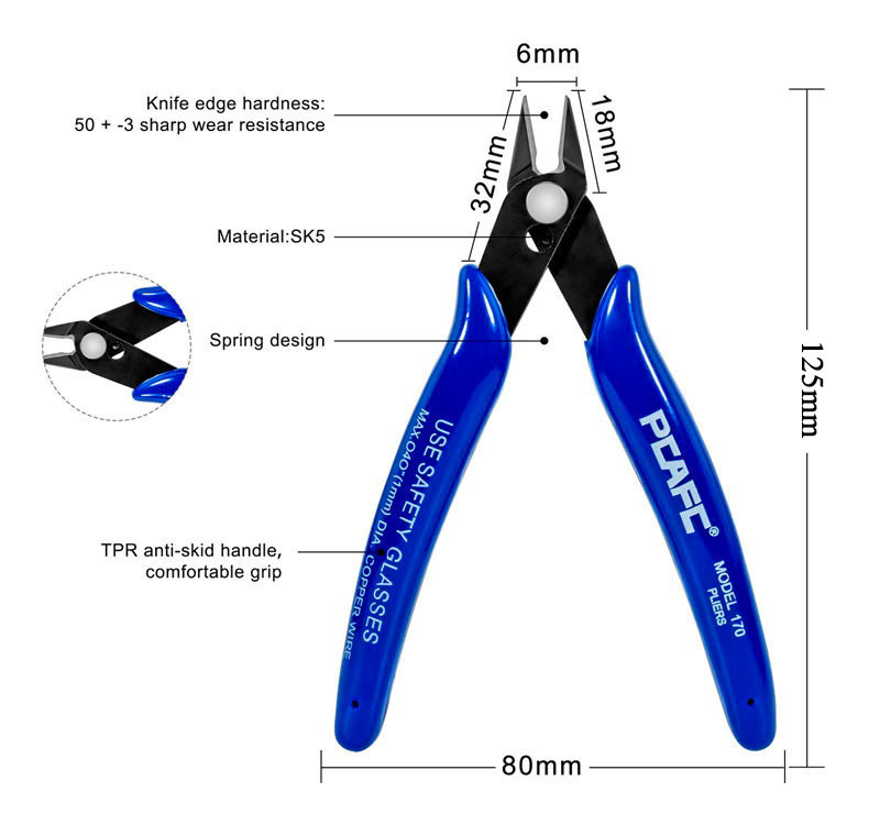 Кусачки-бокорізи 5" BYA-TOOLS (Plato) 170, радіотехнічні, Загартована нержавіюча сталь (BY-170)