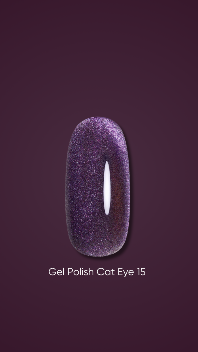 DARK GEL POLISH CAT EYE 15, 6 ML, фото 1