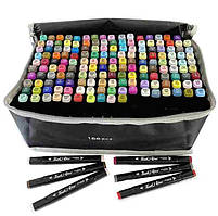 Набір двосторонніх маркерів для скетчингу TOUCH 168шт, в сумке 24*12*15см (6шт)