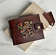 Портмоне "Геральдичний лев" з 3D-тисненням відділенням для монет з натуральної шкіри ручна робота, фото 2