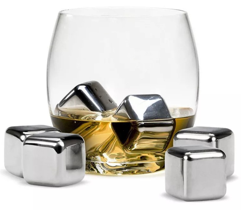 Камені для віскі металеві зі щипцями в пластиковому контейнері Whiskey Stones, фото 1