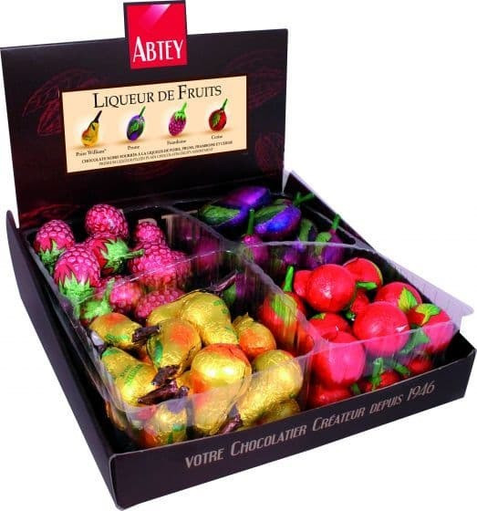 Цукерки з Чорного Шоколаду з Фруктовим Лікером Liqueurs de Fruits Abtey 72 штуки 720 г Франція