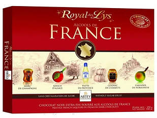 Цукерки з Чорного Шоколаду з Лікером Royal des Lys Франція Alcools Noir Abtey 26 штук 250 г Франція