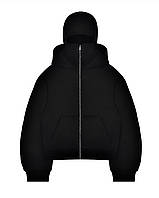 Кофта унісекс утеплена з маскою на блискавці чорна