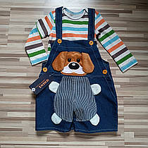 Джинсовий комбінезон на шлейках 98