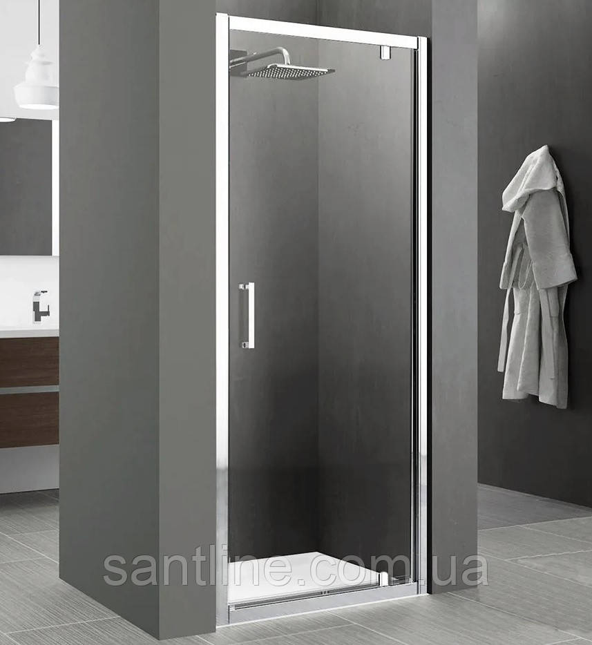 Душові двері в нішу 100х190 см Dusel FА-516 розпашні скло прозоре 6мм, фото 1