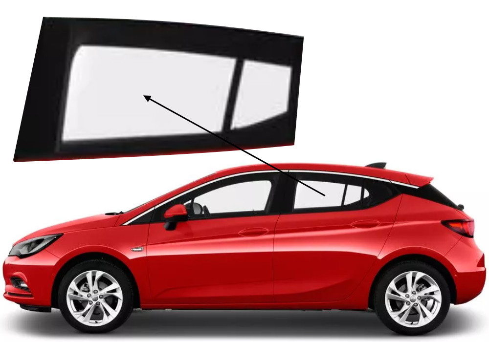 Бічне скло Opel Astra K 2015-2021 задніх дверей ліве, фото 1