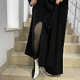Жіночі чорні штани палаццо широкі розріз Україна, фото 3