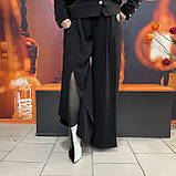 Жіночі чорні штани палаццо широкі розріз Україна, фото 5