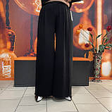 Жіночі чорні штани палаццо широкі розріз Україна, фото 7