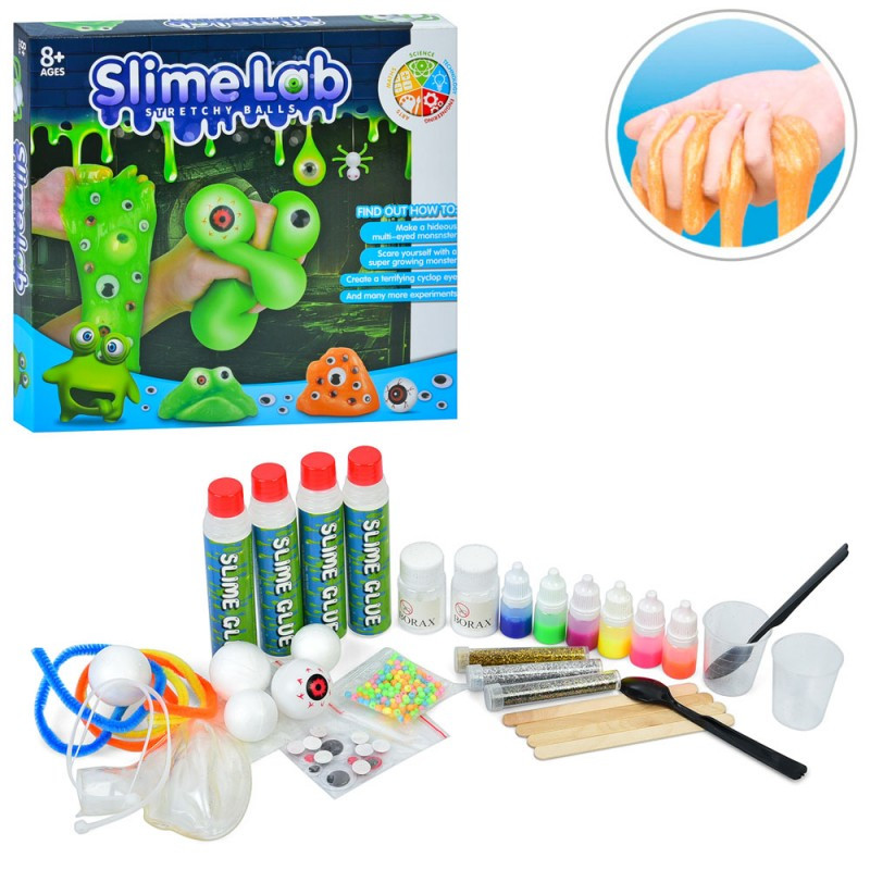 Лізун MK 5516, набір для творчості, зроби сам, фарби, ємності, глітер, інструменти, фото 1