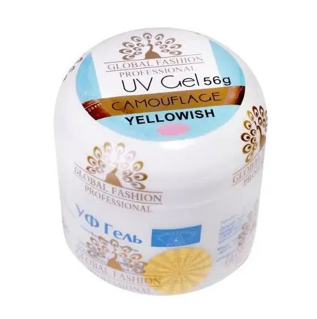 Гель для нарощування нігтів, камуфляж, Global Fashion Yellowish, 56 г