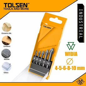 Набір свердел по склу та керамічній плитці 5 шт. 4-5-6-8-10 мм TOLSEN 75688