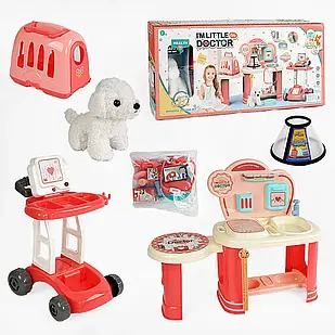 Набір лікаря з собачкою 8836 A-2 звук, підсвічування, столик, візок, переноска, інструменти лікаря