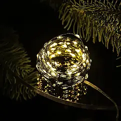 Гірлянда роса 10 метрів USB на 100 led світлодіодів крапля на зеленому дроті GarlandoPro Lugi