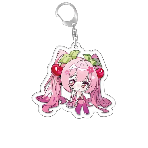 Брелок акриловий Вокалоїд Сакура Міку Vocaloid Sakura Miku 5 см, фото 1