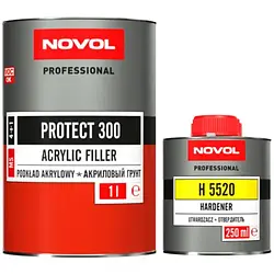 Ґрунт акриловий 4+1 PROTECT 300 Novol (1 л) + затверджувач (0,25 л), сірий