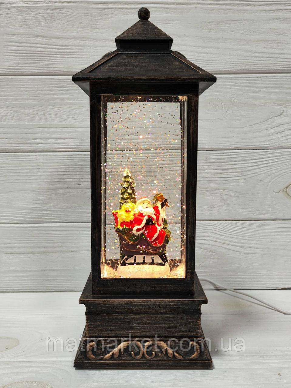 Новорічний музичний ліхтар світильник 28 см 0090С, фото 1