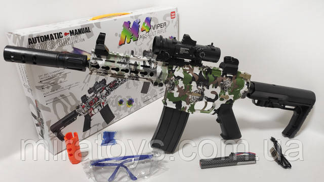 Автомат на Орбиз детский на аккумуляторе М416 Граффити, стреляет Орбиз Автомат на Орбиз детский на аккумуляторе М416 G 660-3