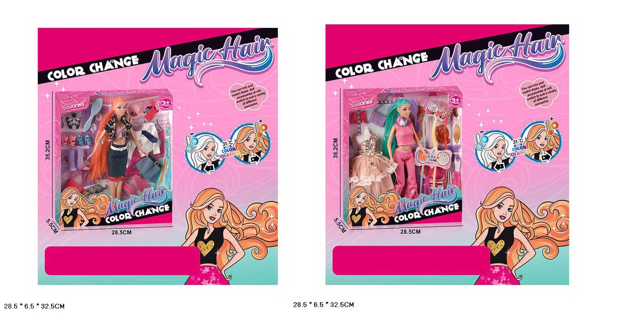 Лялька JJ9914-1W/JJ9914-2W змінює колір волосся від температури з одягом, фото 1