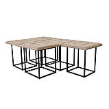 Шестигранник стіл із пуфами 5 шт. комплект парояжева група 6, рекомендовано 8-11 клас ST-250, фото 3