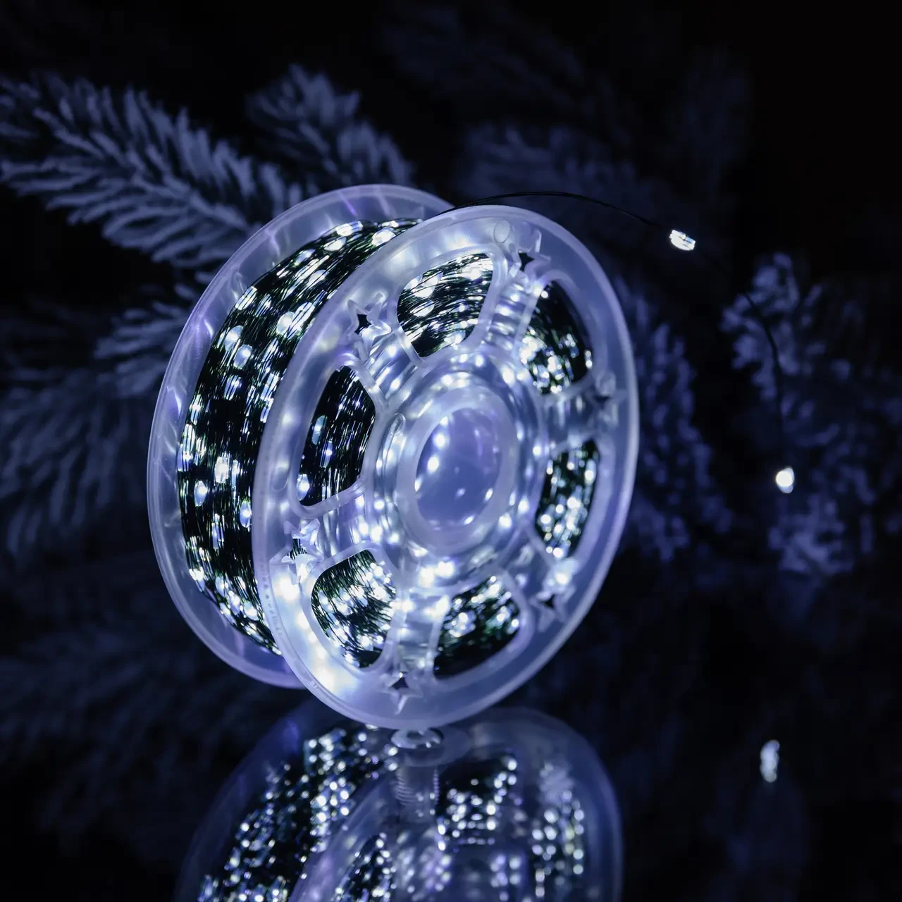 Гірлянда роса на пульті 100 метрів на 1000 led світлодіодів крапля на зеленому дроті біла GarlandoPro Lugi, фото 1