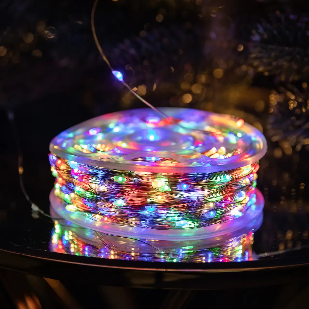 LED гірлянда Роса на пульті 200м 2000 діодів білий дріт мультиколор, світлодіодна нитка крапля GarlandoPro, фото 1