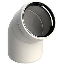 Коліно коаксіальне для димоходу Gropalli Ø 80x45° для газових котлів (Fondital/Nova Florida) BB11372