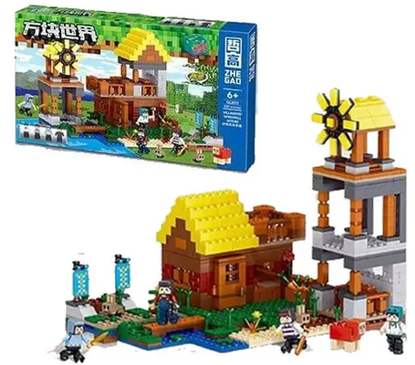Детский конструктор Minecraft Zhe Gao QL-2513 "Ферма с Мельницей" 621 деталь, фото 1
