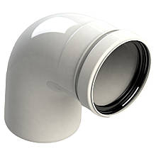 Коліно коаксіальне для димоходу Gropalli Ø 80x90° для газових котлів (Fondital/Nova Florida) BB11371