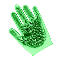 Силіконова багатофункціональна двостороння рукавичка зі щетинками для прибирання, чищення та миття посуду