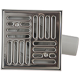 Трап горизонтальний з решіткою INOX 150х150 мм та випуском 50 мм REDI E2250AI, фото 3