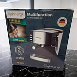 Потужна кавомашина Rainberg з капучинатором Кавоварка 2200Вт Ріжкова кавоварка, фото 5