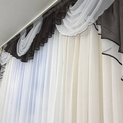 Ламбрекен шифоновий 3-3,5 м №101 шоколад, фото 3